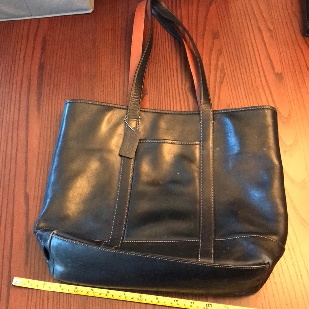 Coach Black Leather Work Tote